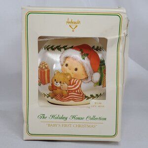 Babys First Christmas 1980 Satin Ornament By Ambassador